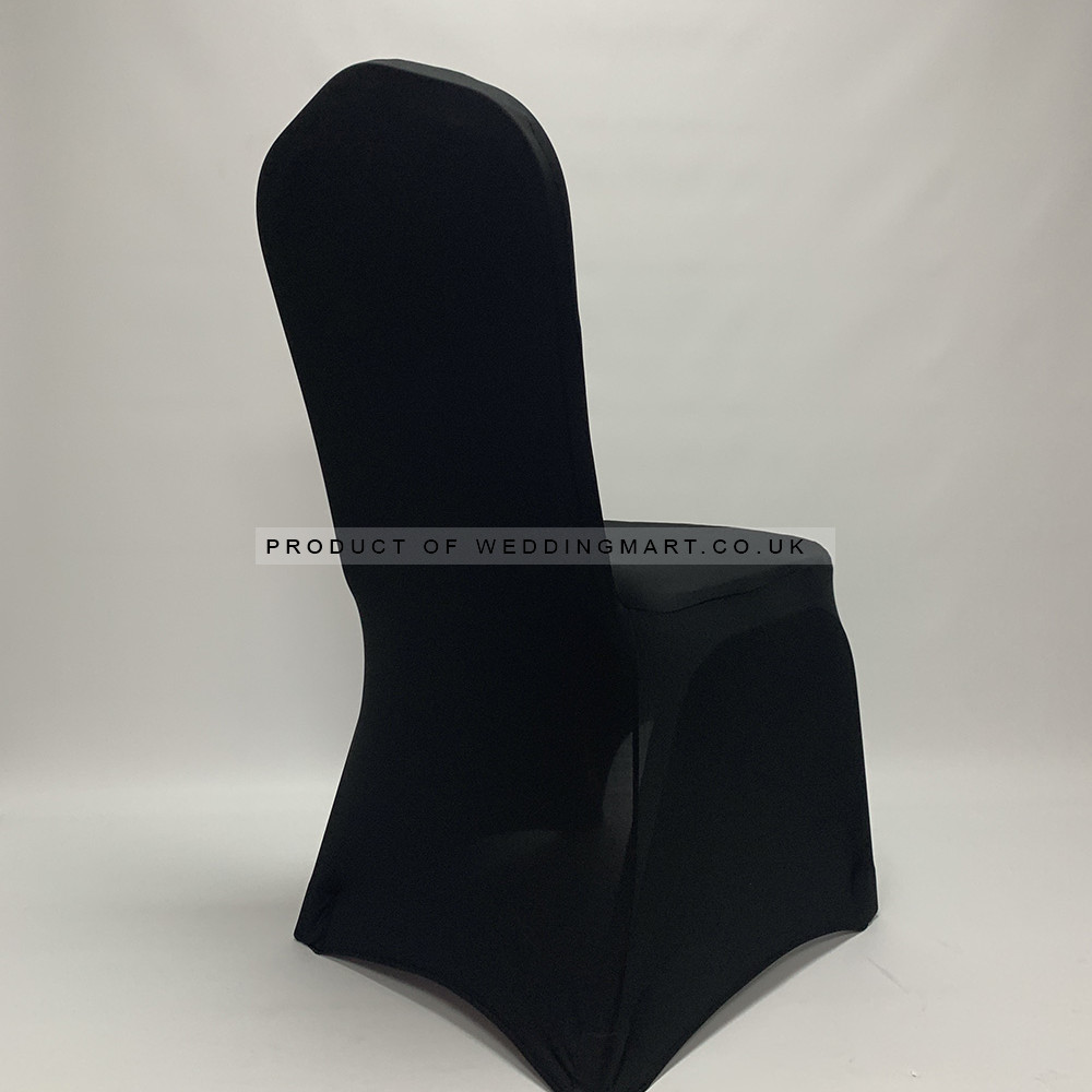 Black Premium Spandex Chair Covers - ARCH FRONT