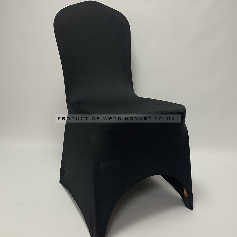 Black Premium Spandex Chair Covers - ARCH FRONT