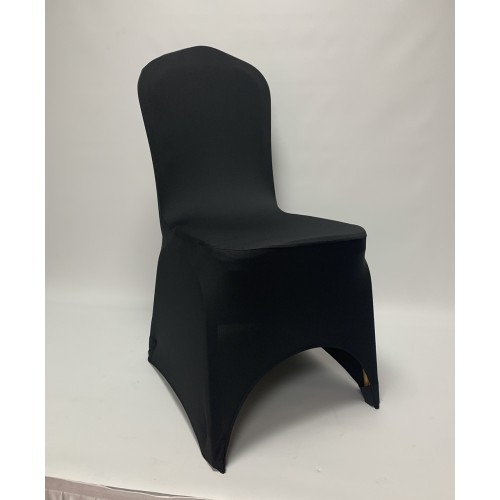 Premium Black Spandex Chair Covers - Arch Front