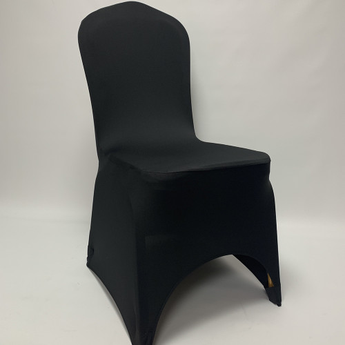 Black Premium Spandex Chair Covers - ARCH FRONT – Wholesale Premium Chair Covers for Wedding Decorators | WeddingMart