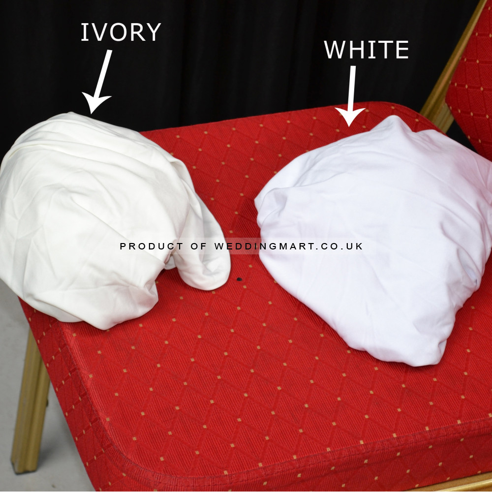 IVORY Premium Spandex Chair Covers - ARCH FRONT – Wholesale Premium Chair Covers for Wedding Decorators | WeddingMart