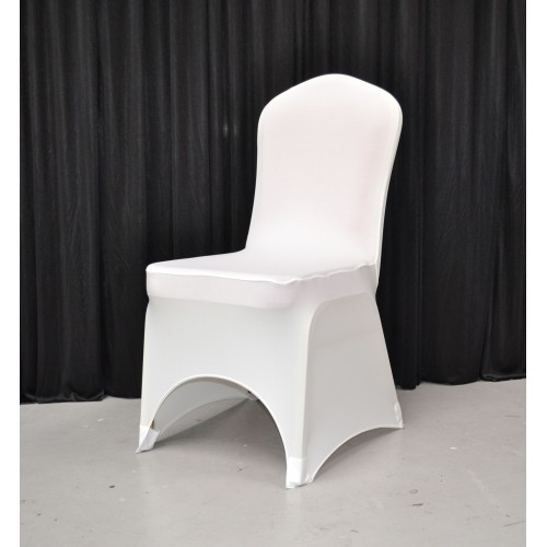 Premium Ivory Spandex Chair Covers - Arch Front