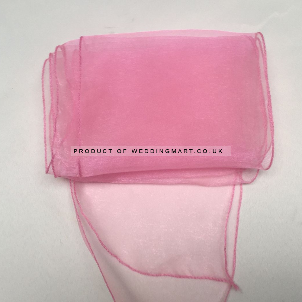 Baby Pink Organza Chair Bows - PACK of 10 – Wholesale Organza Chair Bows for Wedding Decorators | WeddingMart