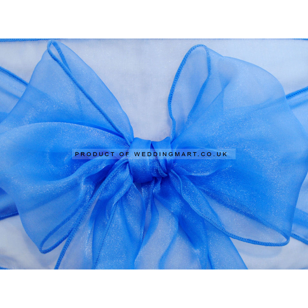 Royal Blue Organza Chair Bows - PACK of 10