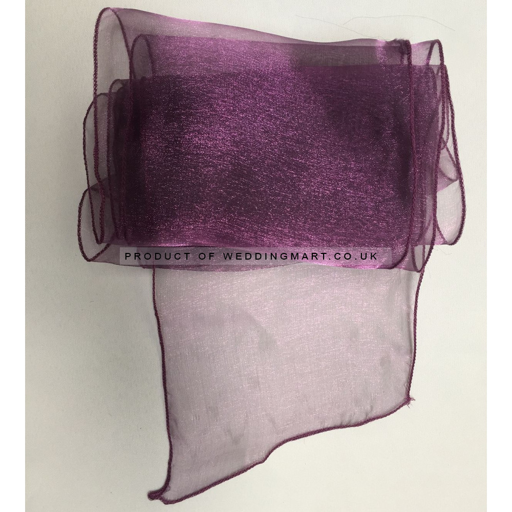 Plum Organza Chair Bows - PACK of 10
