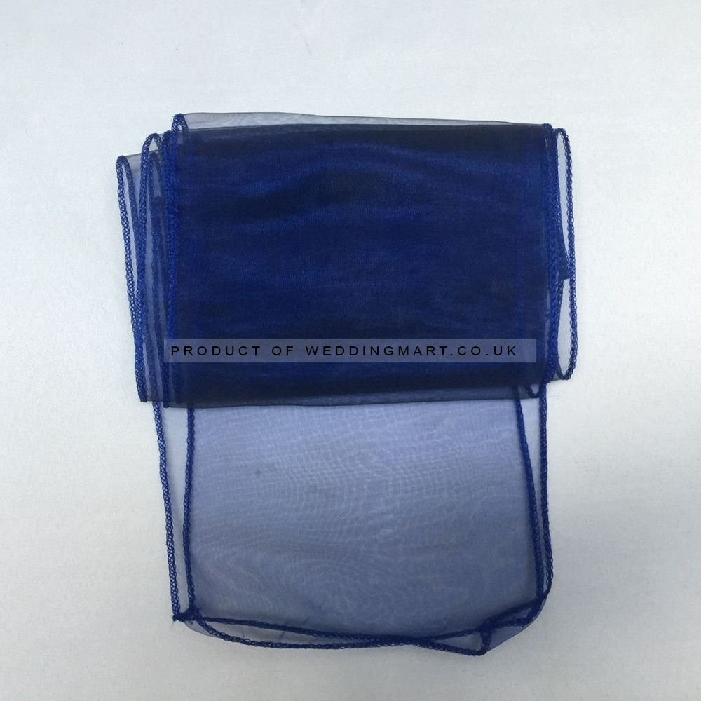 Navy Blue Organza Chair Bows - PACK of 10 – Wholesale Organza Chair Bows for Wedding Decorators | WeddingMart