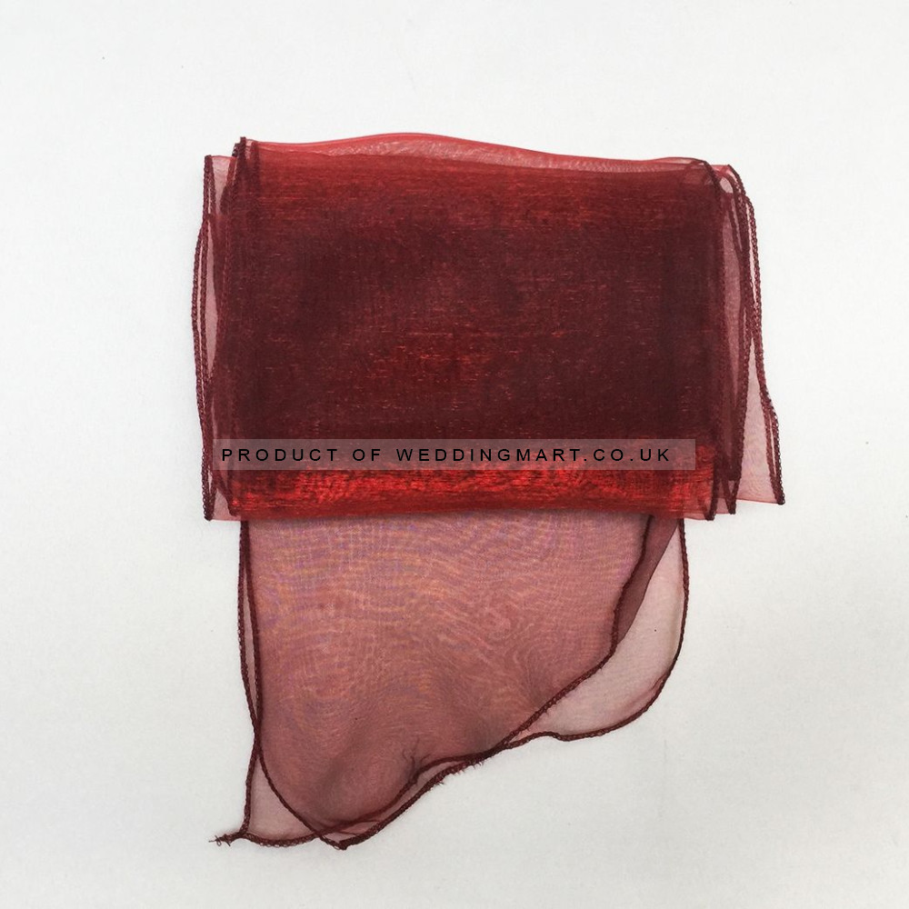Maroon Organza Chair Bows - PACK of 10 – Wholesale Organza Chair Bows for Wedding Decorators | WeddingMart