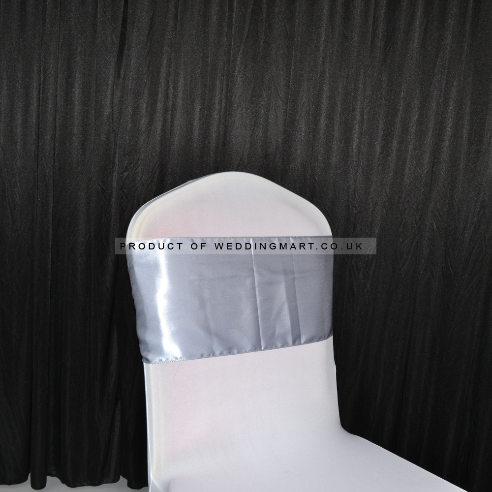 Silver Satin Sash - PACK OF 10 – Wholesale Satin Sashes for Wedding Decorators | WeddingMart