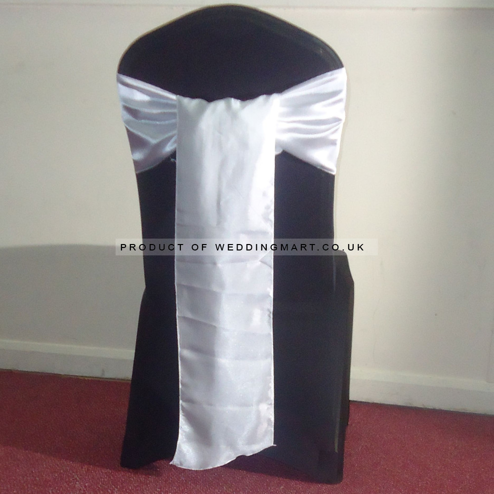 White Satin Sash - PACK OF 10 – Wholesale Satin Sashes for Wedding Decorators | WeddingMart
