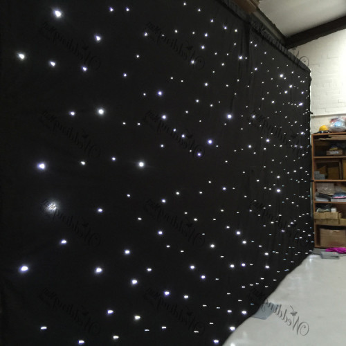 3Mx3M Black LED Wedding Star Cloth Lighted Backdrop - ICE WHITE LEDs – Wholesale LED Starlight Backdrops for Wedding Decorators | WeddingMart
