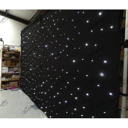 3Mx3M Black LED Starlight Wedding Backdrop - ICE WHITE LEDs
