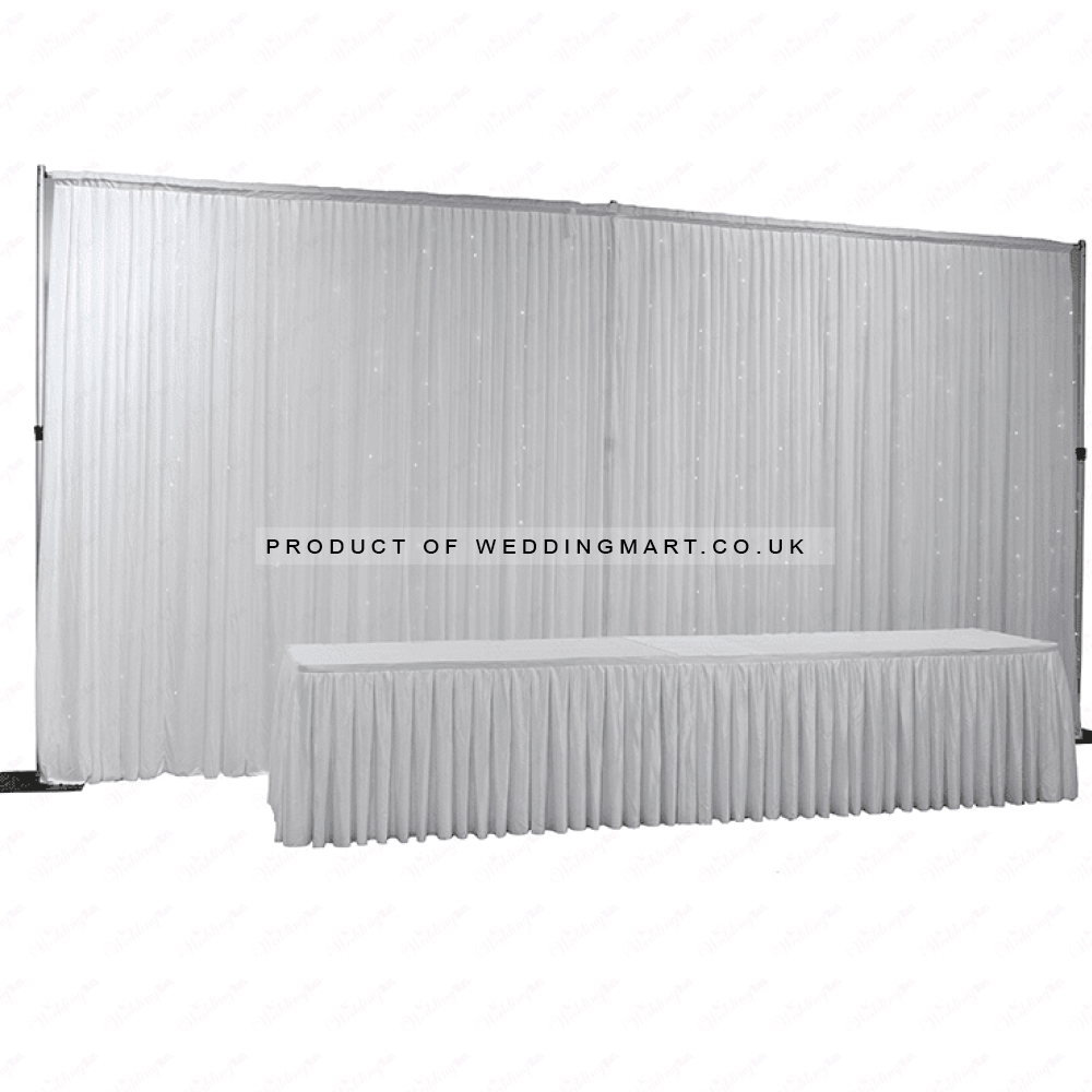 6m (w) x 3m (h) Wedding Backdrop Curtain - White – Wholesale Silk Backdrop Curtains for Wedding Decorators | WeddingMart