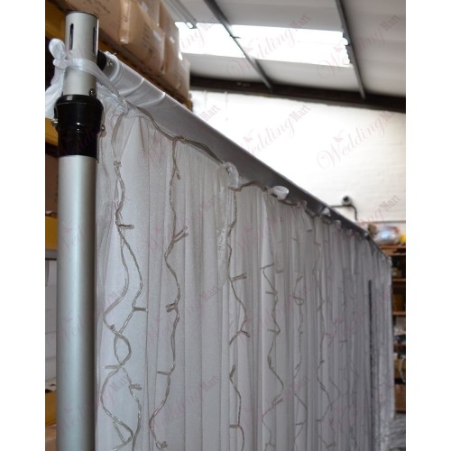 6Mx3M White Pleated Backdrop Curtain