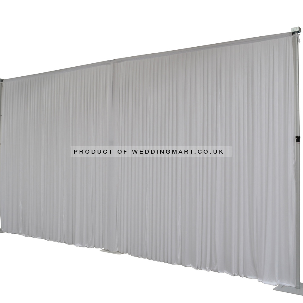 6m (w) x 3m (h) Wedding Backdrop Curtain - White – Wholesale Silk Backdrop Curtains for Wedding Decorators | WeddingMart