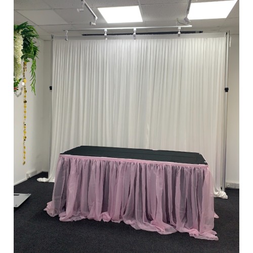 3m (w) x 3m (h) Wedding Backdrop Curtain - White