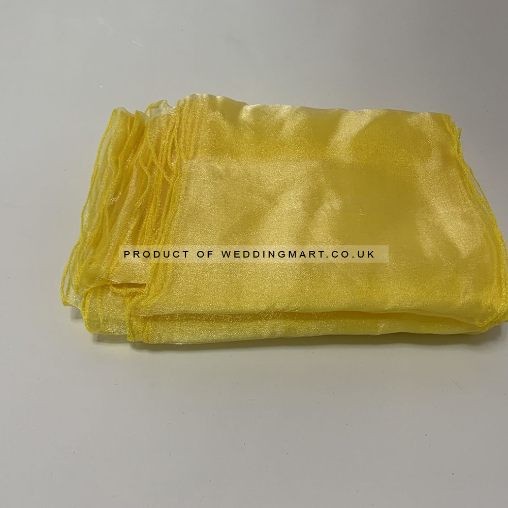 Yellow Organza Chair Bows - PACK of 10