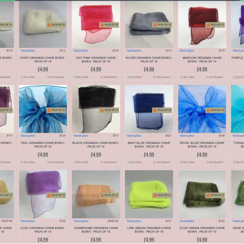 Organza Sash Sample Organza Sash Sample