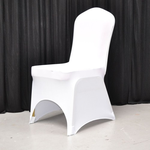Premium Quality White Spandex Chair Cover - Arch Front Sample