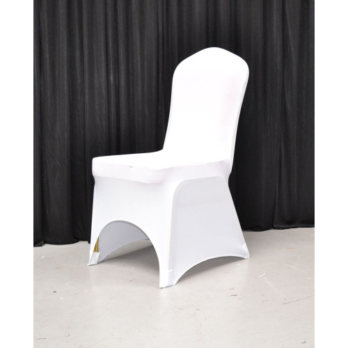 Premium Quality White Spandex Chair Cover - Arch Front Sample