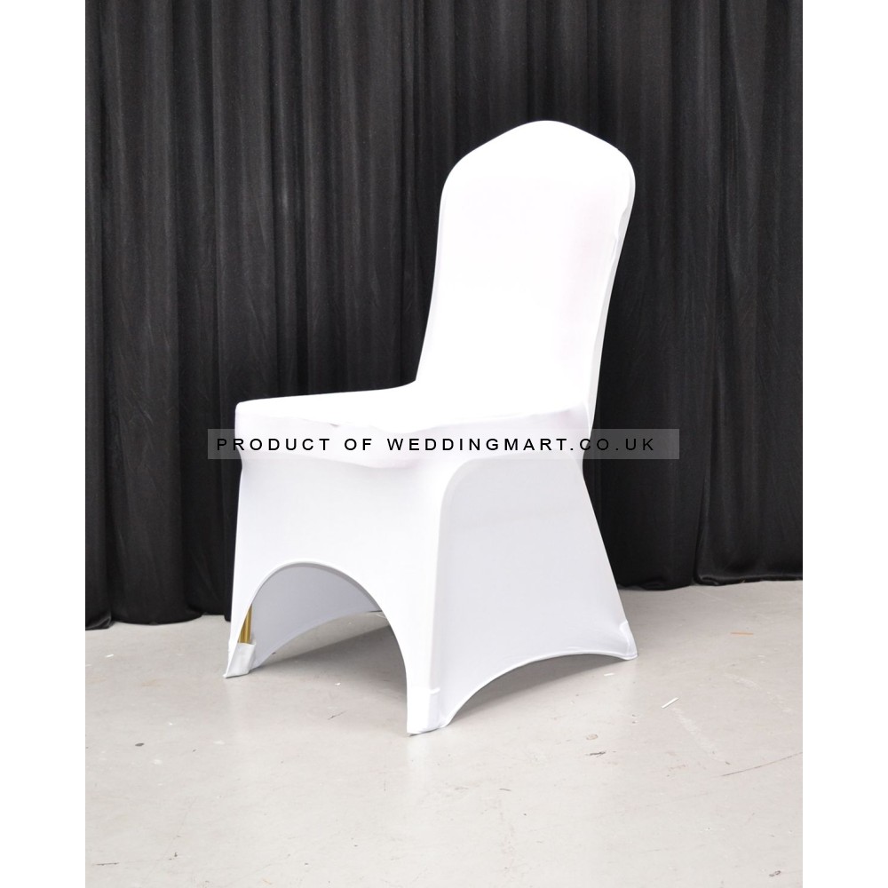 Pack of 100 Premium White Spandex Chair Covers - Arch Front