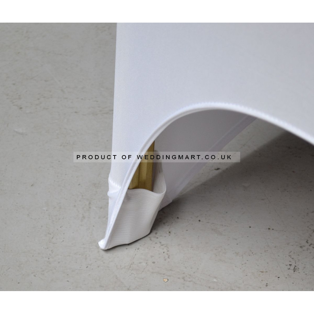 Universal Fit Premium Spandex Chair Covers- ARCH FRONT - White