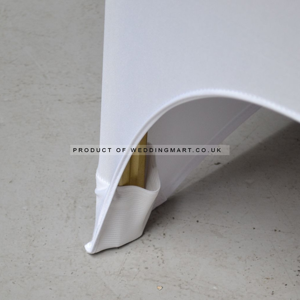 Universal Fit Premium Spandex Chair Covers- ARCH FRONT - White