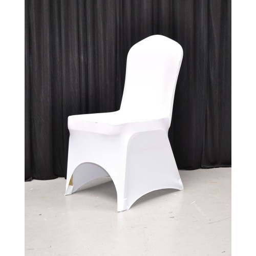Premium White Spandex Chair Covers - Arch Front