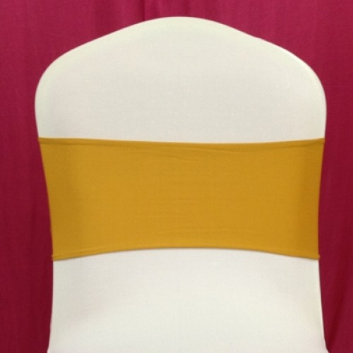 Gold Spandex Chair Band - Pack of 10