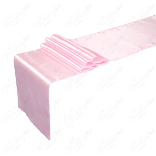 Baby Pink Satin Table Runners (14"x108")
