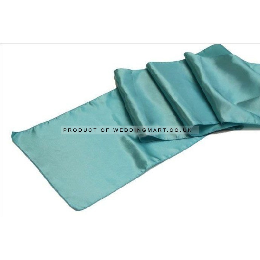 Turquoise Satin Table Runners (14"x108")