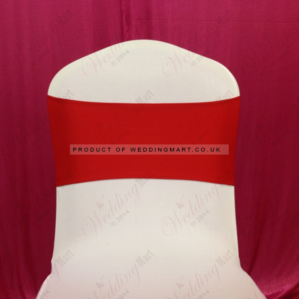 Red Spandex Chair Bands for Weddings – Pack of 10