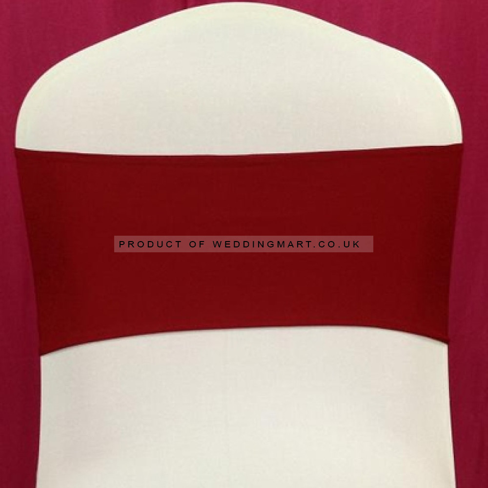 Burgundy Spandex Chair Band - Pack of 10 – Wholesale Spandex Chair Bands for Wedding Decorators | WeddingMart