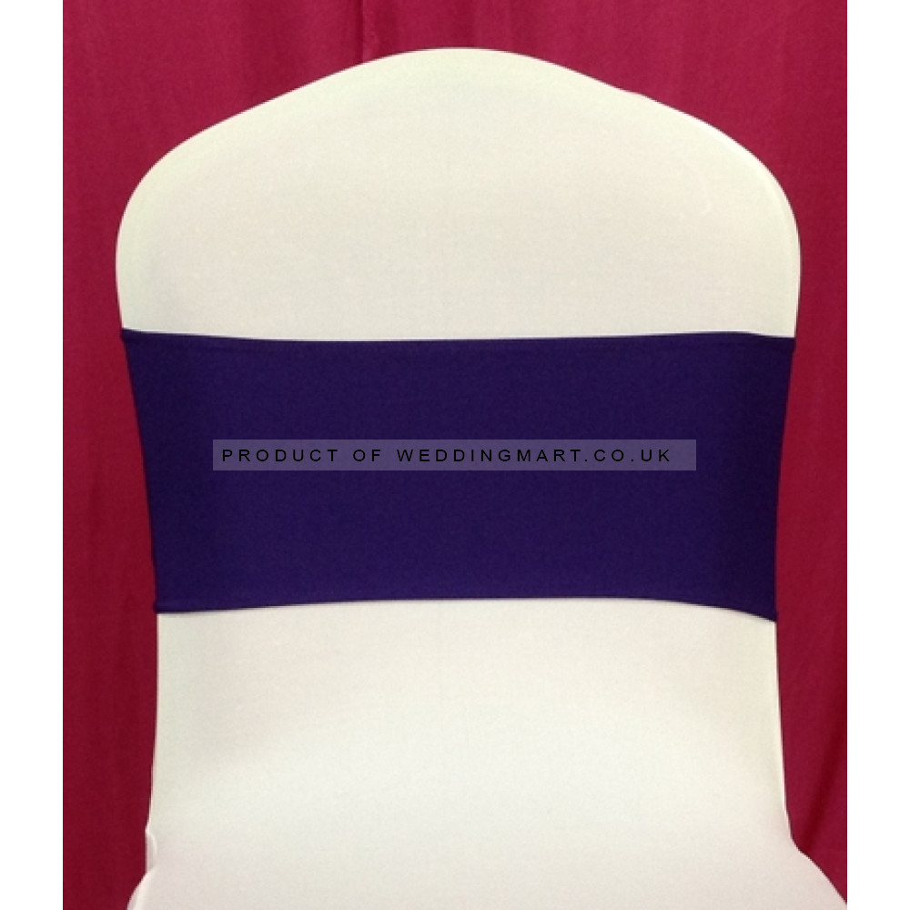Purple Spandex Chair Bands for Weddings – Pack of 10