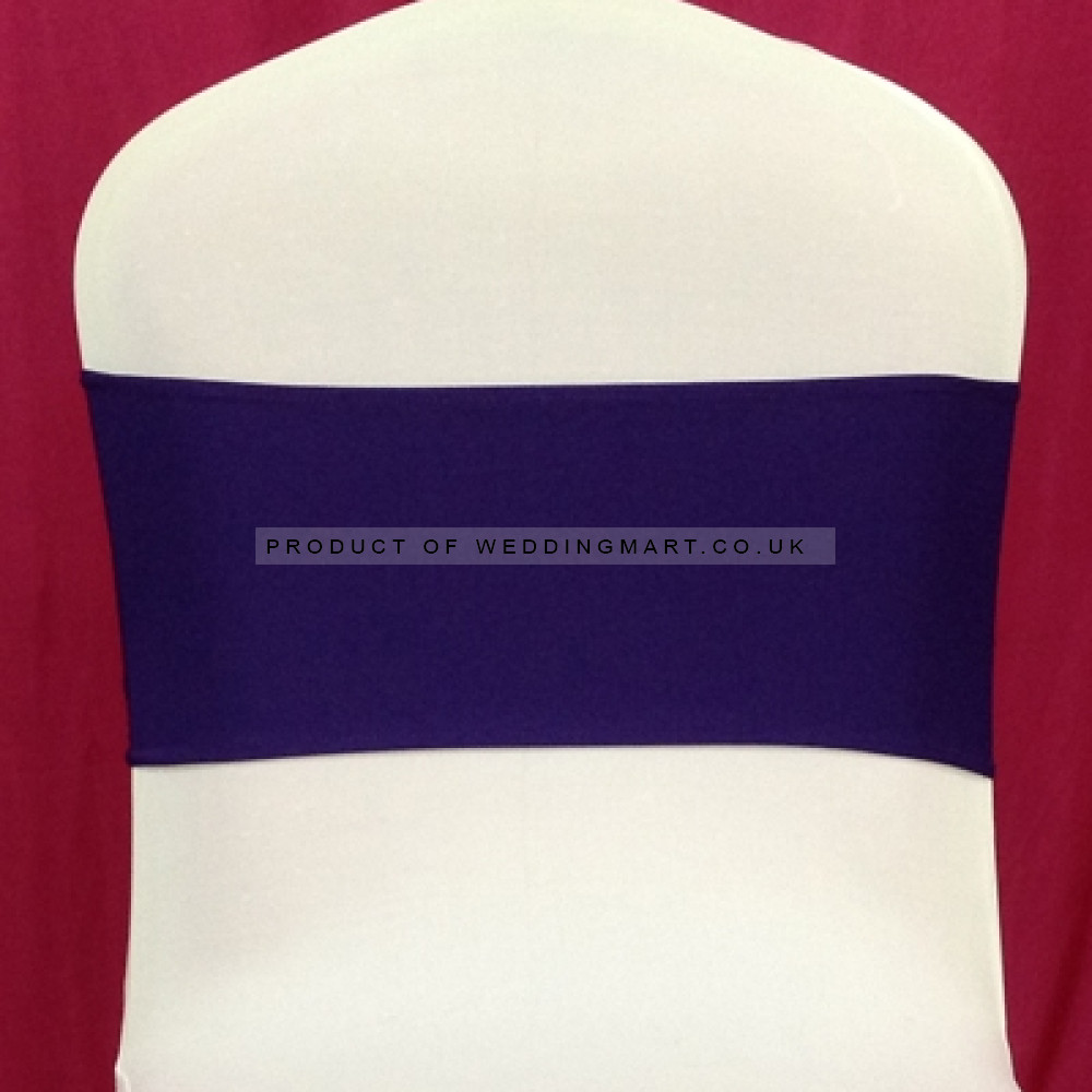Purple Spandex Chair Band - Pack of 10 – Wholesale Spandex Chair Bands for Wedding Decorators | WeddingMart