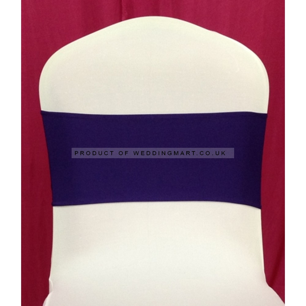 Purple Spandex Chair Band - Pack of 10
