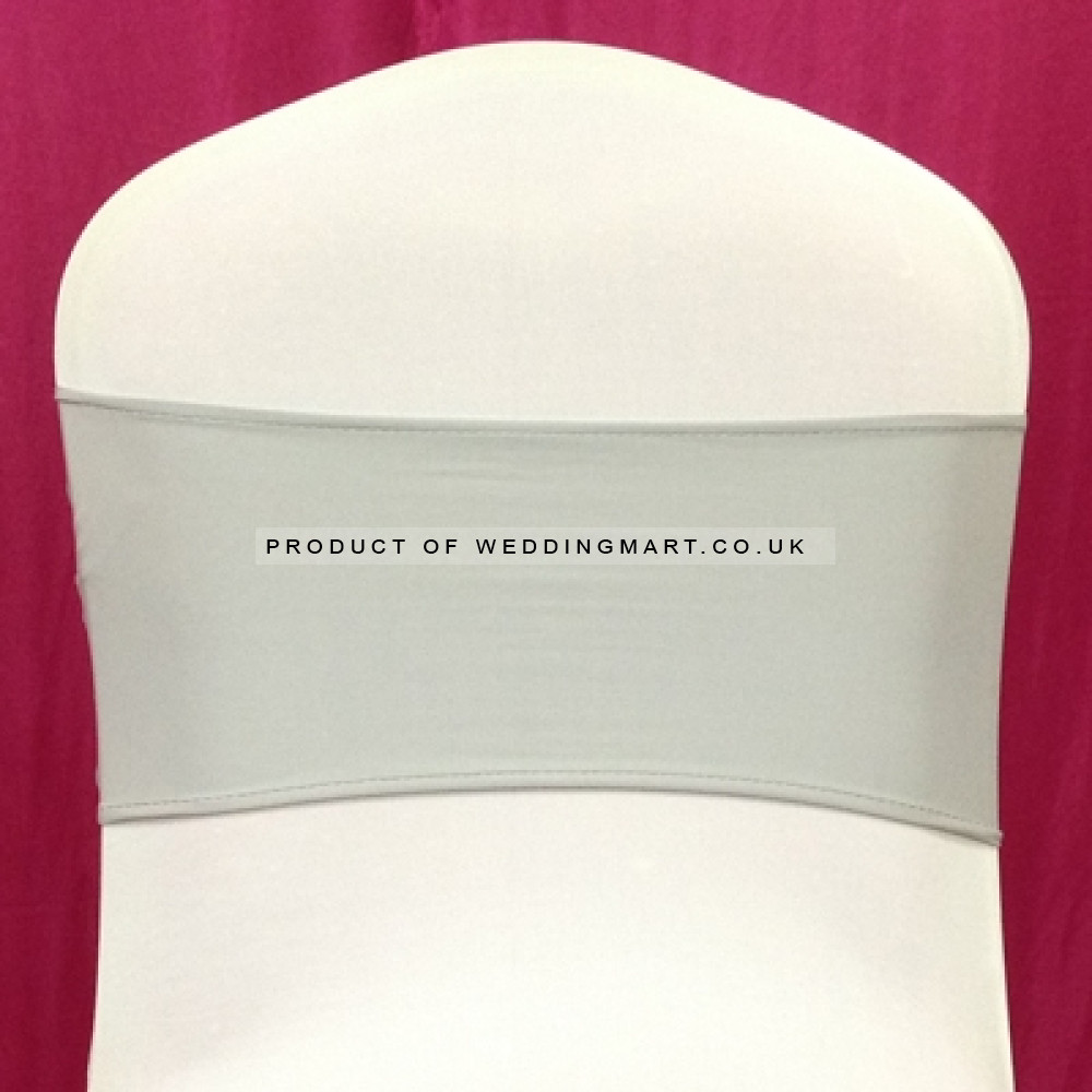 Silver Spandex Chair Band - Pack of 10 – Wholesale Spandex Chair Bands for Wedding Decorators | WeddingMart