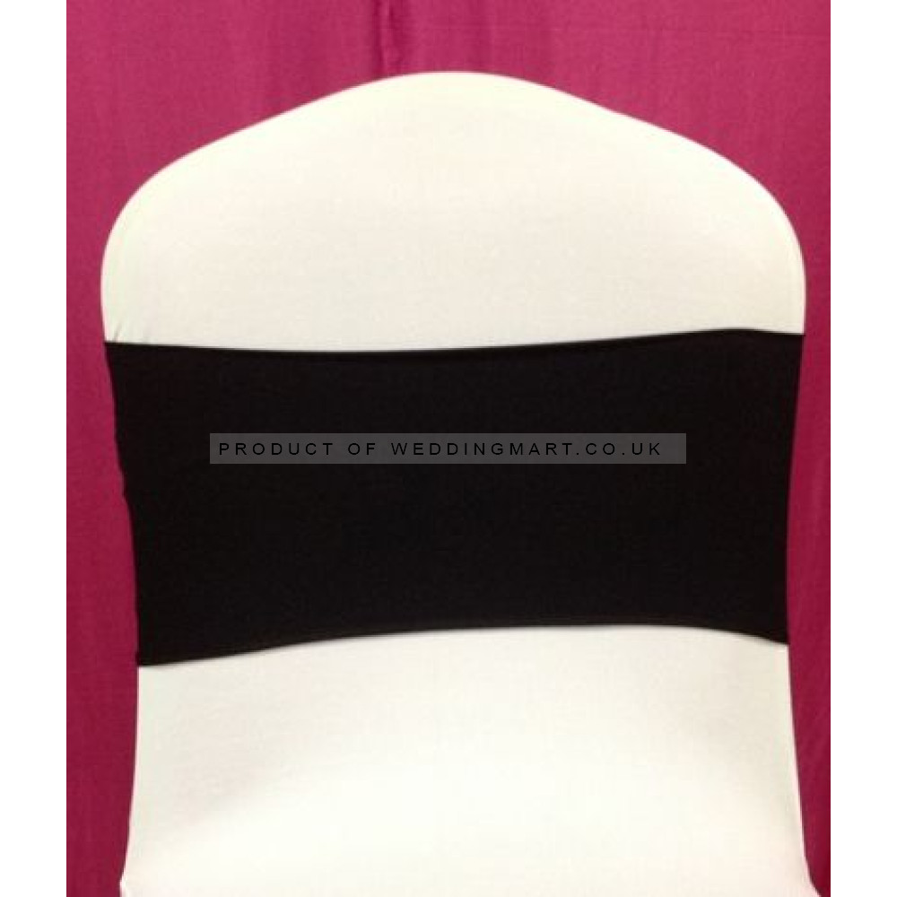 Black Spandex Chair Bands for Weddings – Pack of 10