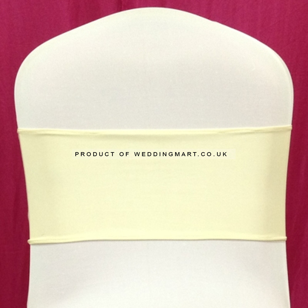 Ivory Spandex Chair Bands for Weddings – Pack of 10