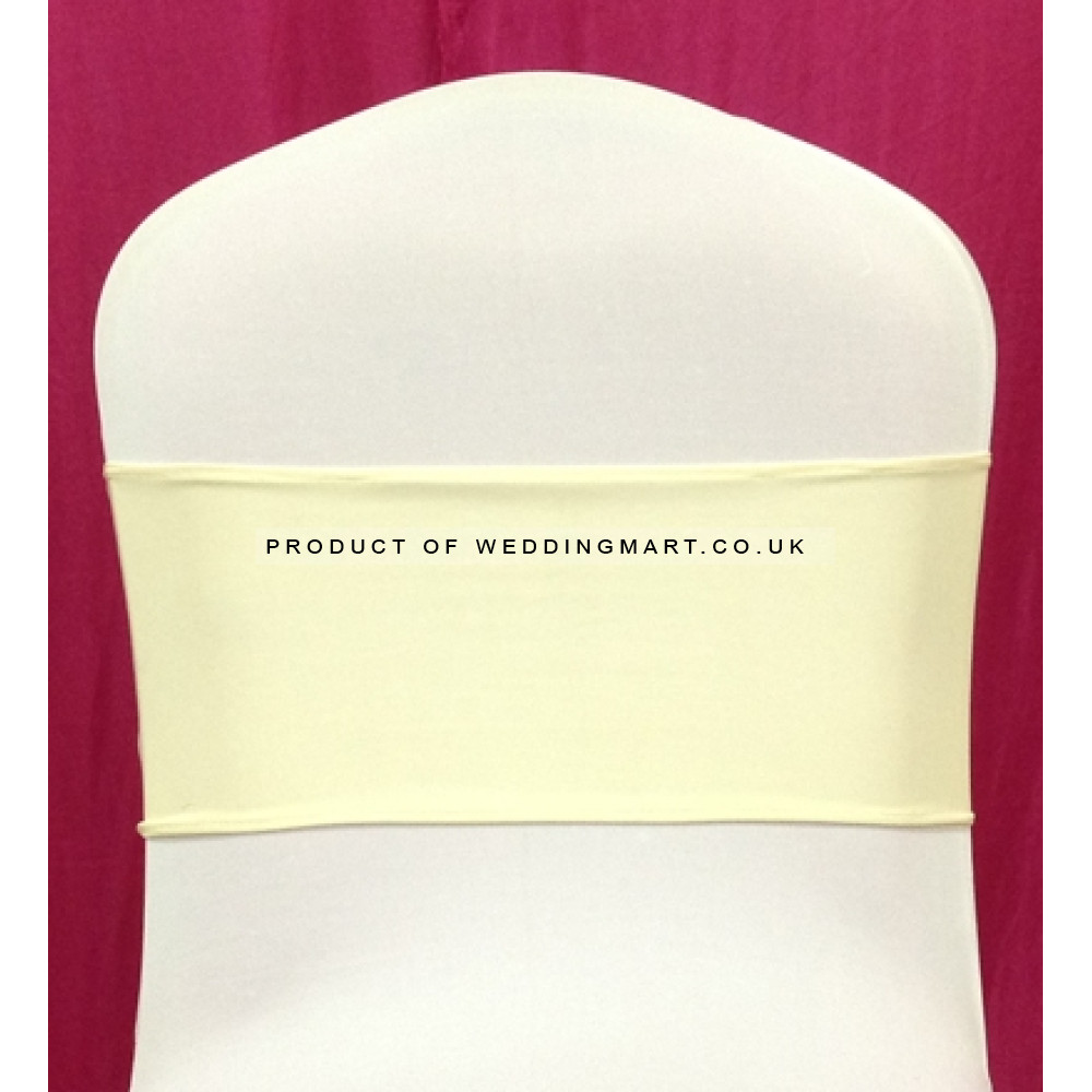 Ivory Spandex Chair Band - Pack of 10