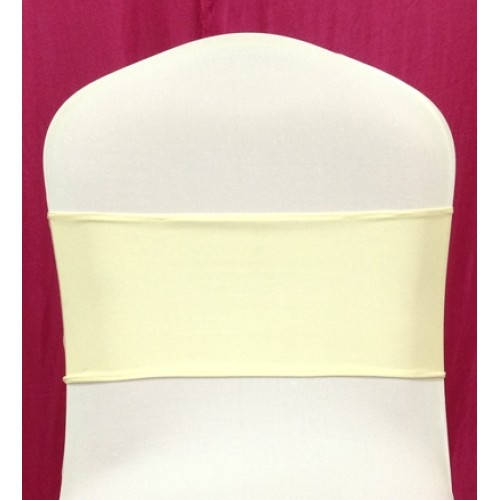 Ivory Spandex Chair Band - Pack of 10
