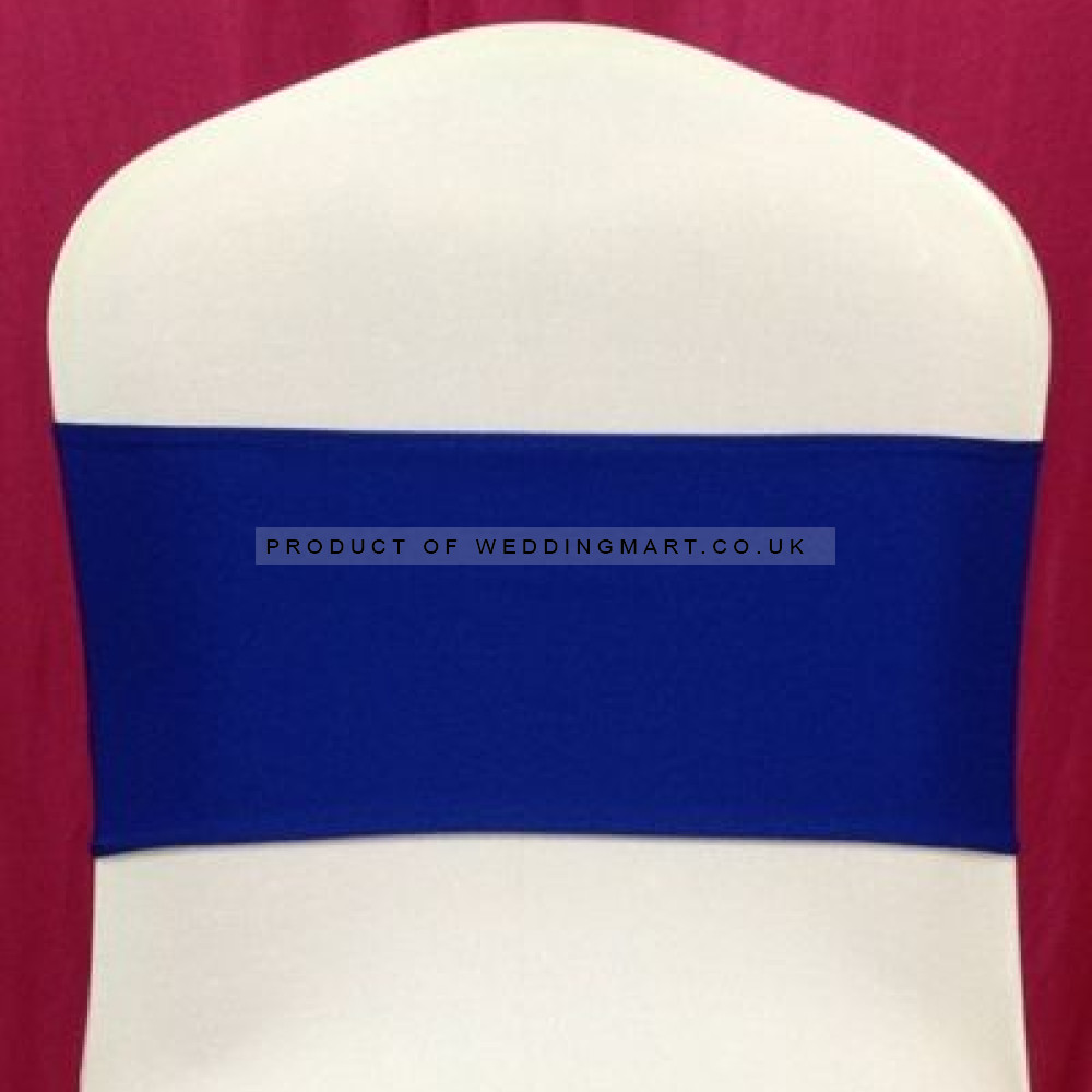 Royal Blue Spandex Chair Bands for Weddings – Pack of 10