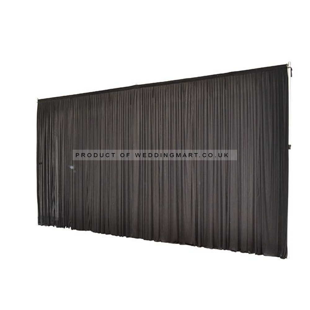 6m (w) x 3m (h) Wedding Backdrop Curtain - Black – Wholesale Silk Backdrop Curtains for Wedding Decorators | WeddingMart