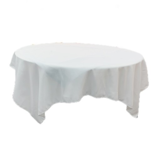 90x90inch Square Polyester Table Cloths - WHITE