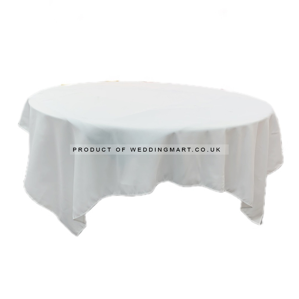 90x90inch Square Polyester Table Cloths - WHITE