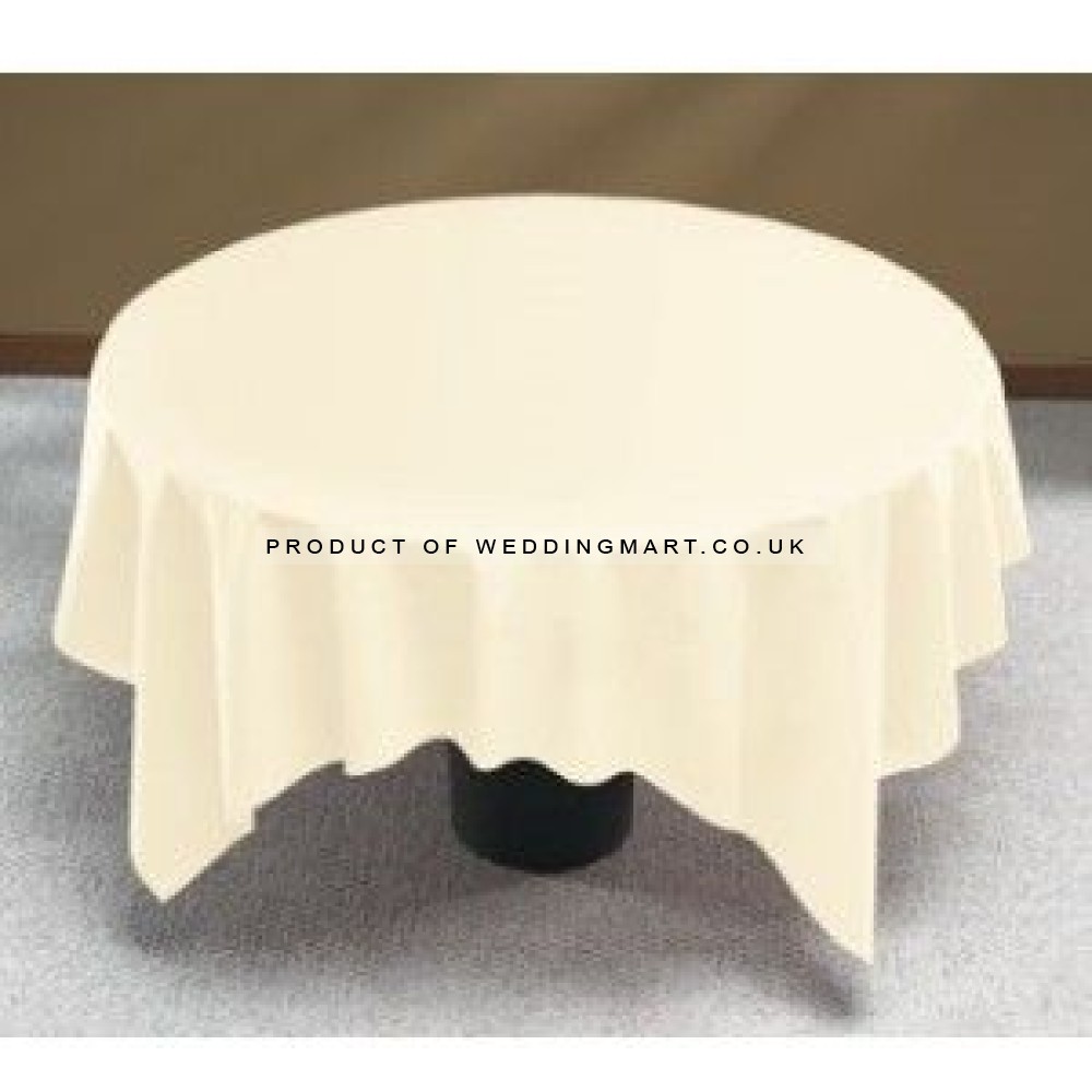 90"x90" Ivory Polyester Table Cloths