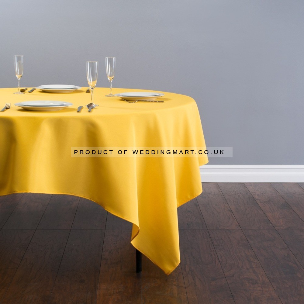 90"x90" Gold Polyester Table Cloths