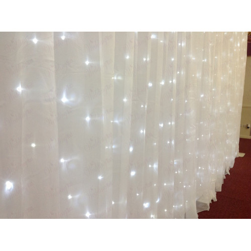 6m (w) x 3m (h) Wedding Backdrop Voil Overlay - White