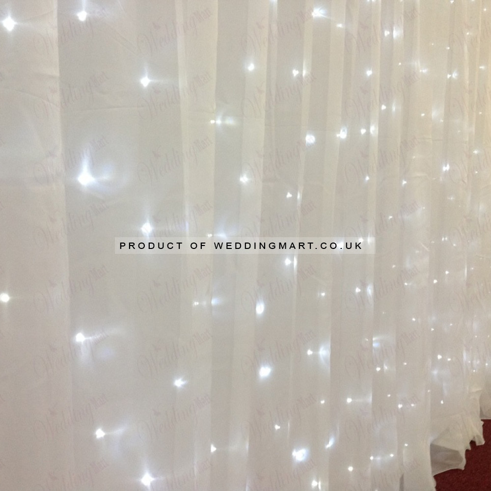 6m (w) x 3m (h) Wedding Backdrop Voil Overlay - White