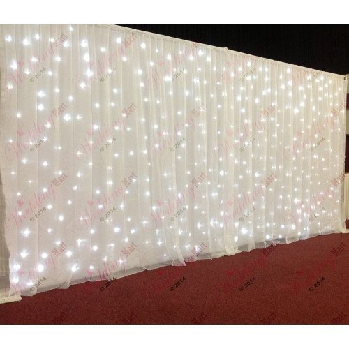 6m (w) x 3m (h) Wedding Backdrop Voil Overlay - White