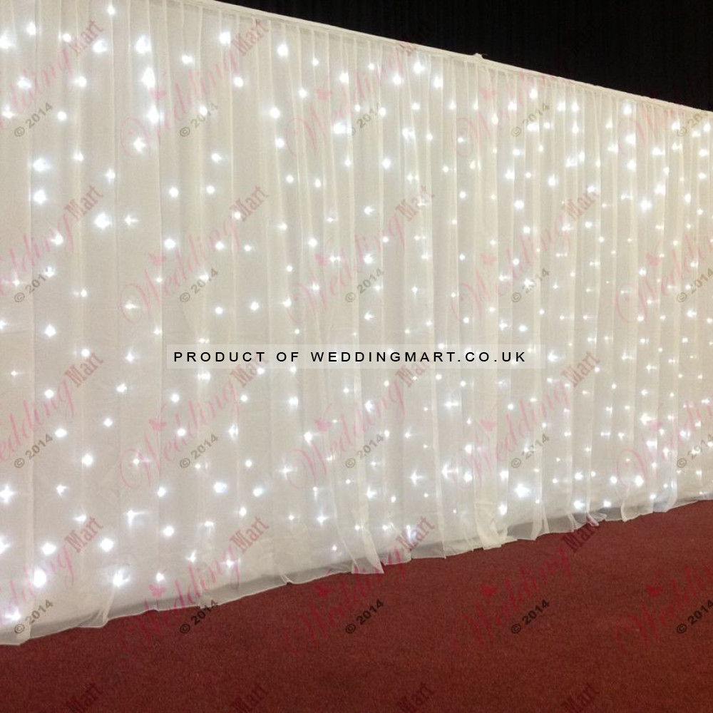 6m (w) x 3m (h) Wedding Backdrop Voil Overlay - White